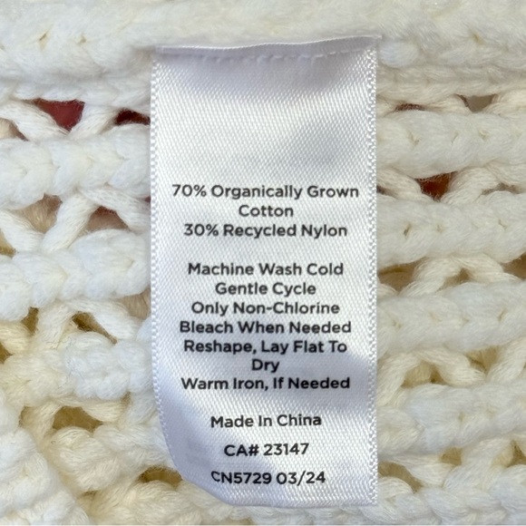 Haven Organic Cotton Knot Stitch Crewneck Sweater Oversized Chunky Boxy White XS - Picture 8 of 12